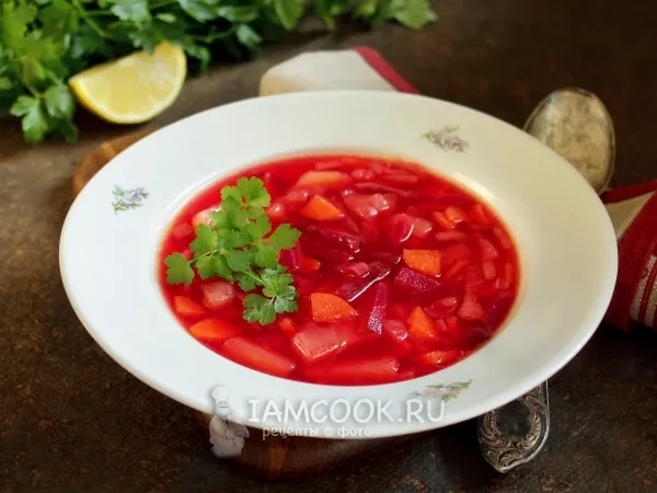 Фото блюда: Постный горячий свекольник