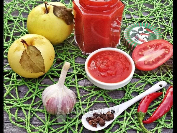 Фото блюда: Кетчуп из помидоров с яблоками на зиму