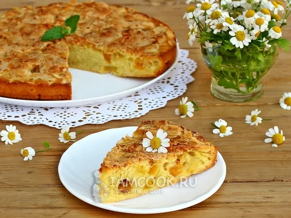 Фото блюда: Персиковый пирог с миндалём