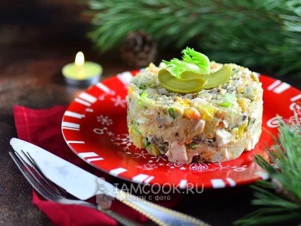 Фото блюда: Салат с говяжьей печенью и морковью