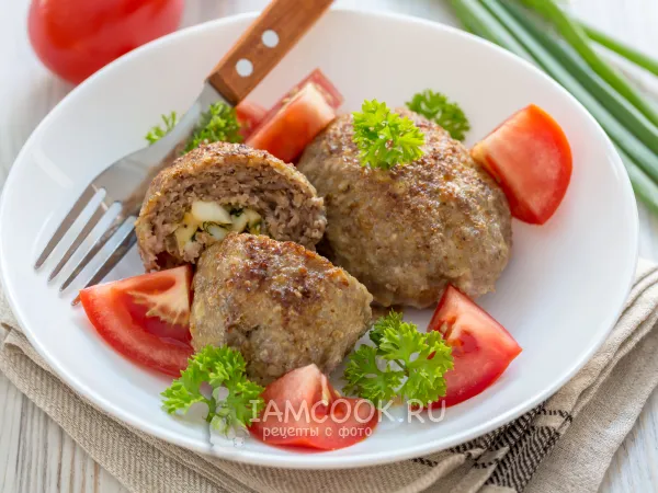 Фото готового блюда: Зразы с яйцом в духовке