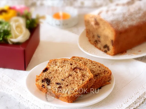 Фото готового блюда: Кекс с шоколадно-ореховой крошкой и черным изюмом