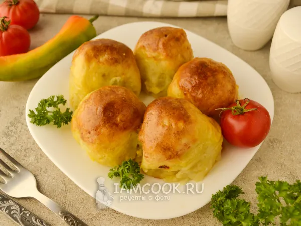 Фото блюда: Картофельные шарики с фаршем в духовке