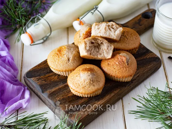 Фото блюда: Кексы с вареньем в силиконовых формочках