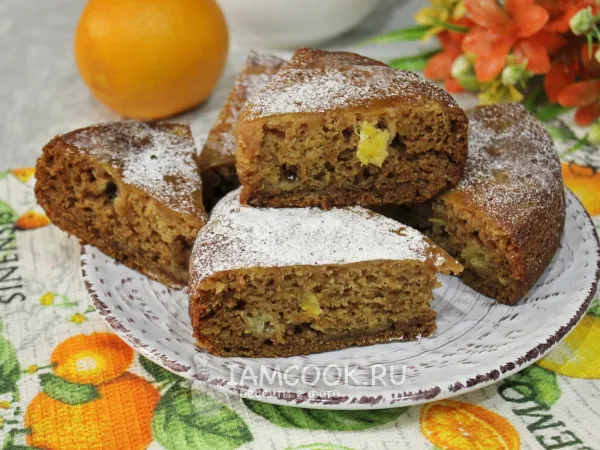 Фото блюда: Постный апельсиновый пирог в мультиварке