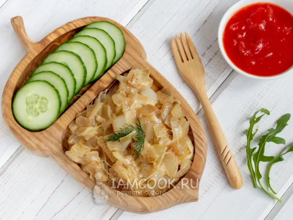 Фото готового блюда: Жареный лук с сыром