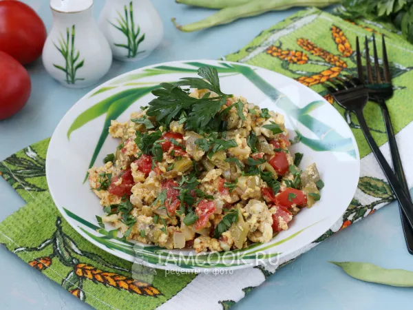 Фото блюда: Лобио из стручковой фасоли с яйцом