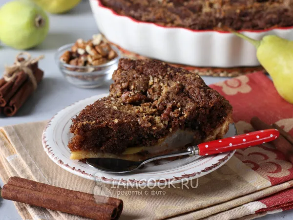 Фото блюда: Пирог с грушей и грецкими орехами