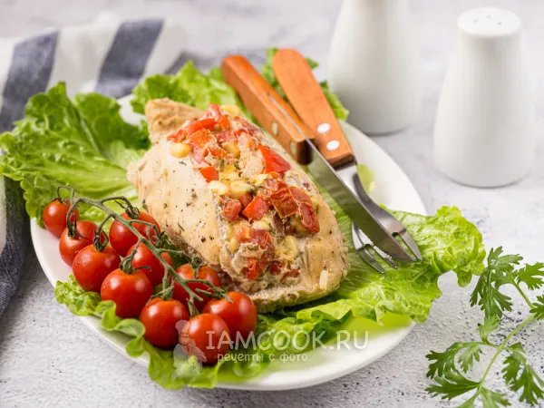 Фото готового блюда: Куриные кармашки с начинкой в духовке