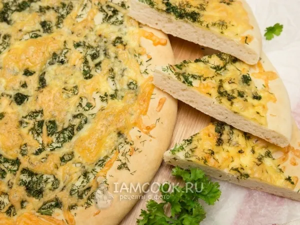 Фото блюда: Лепешка с сыром и зеленью