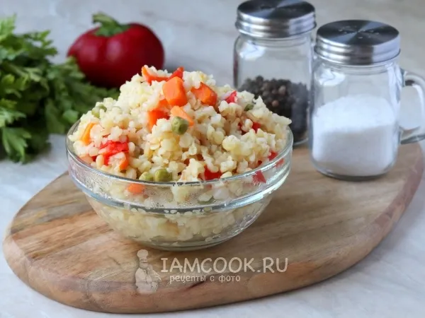 Фото блюда: Булгур с овощами в мультиварке