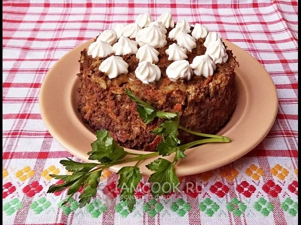 Фото готового блюда: Печёночный пирог