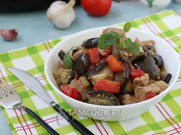 Фото блюда: Соте из баклажанов с мясом