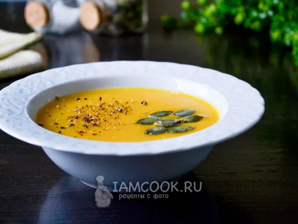 Фото блюда: Тыквенный суп с овсянкой и имбирем