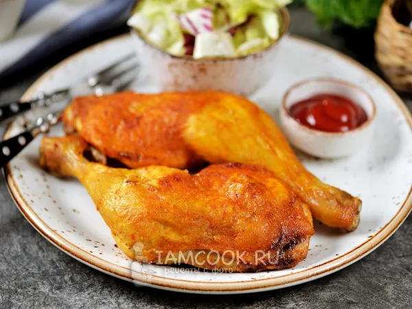 Фото блюда: Куриные окорочка с хрустящей корочкой в духовке