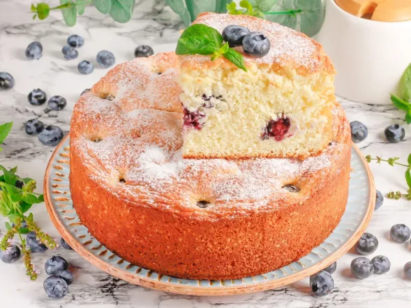 Фото блюда: Шарлотка с голубикой