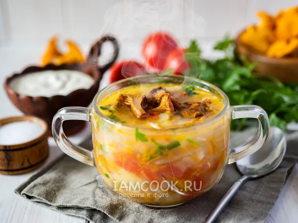 Фото блюда: Щи с лисичками и свежей капустой