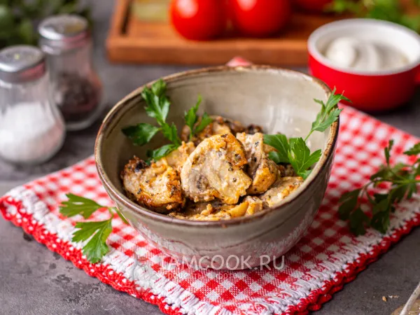 Фото блюда: Шампиньоны в майонезе в аэрогриле