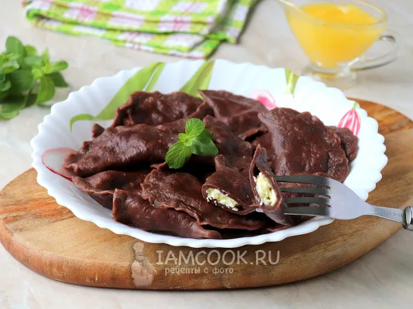 Фото блюда: Шоколадные вареники с творогом
