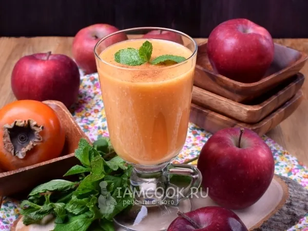 Фото блюда: Смузи с хурмой, яблоком и овсяными хлопьями