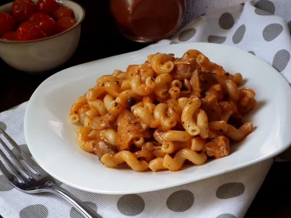 Фото блюда: Макароны с гуляшом из свинины