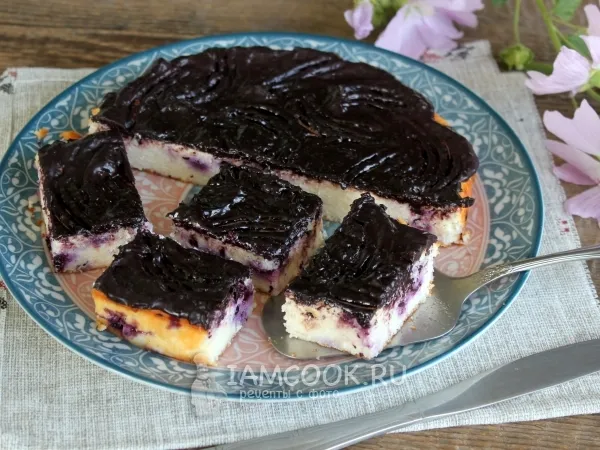 Фото блюда: Творожная запеканка с черникой