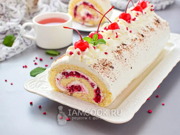 Фото блюда: Бисквитный рулет с кремом чиз