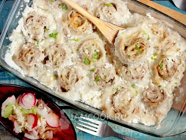 Фото готового блюда: Пельмени ленивые из лаваша