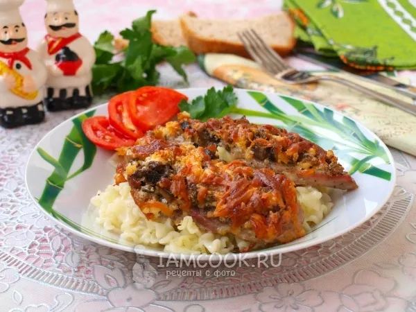 Фото блюда: Мясо по-французски с грибами