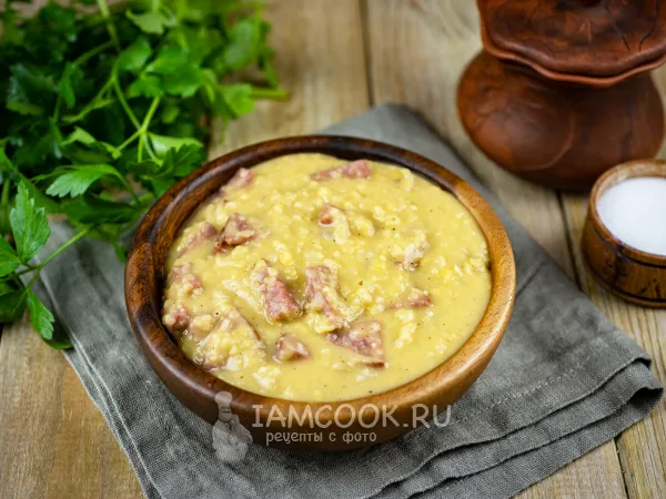 Фото блюда: Гороховая каша с колбасой