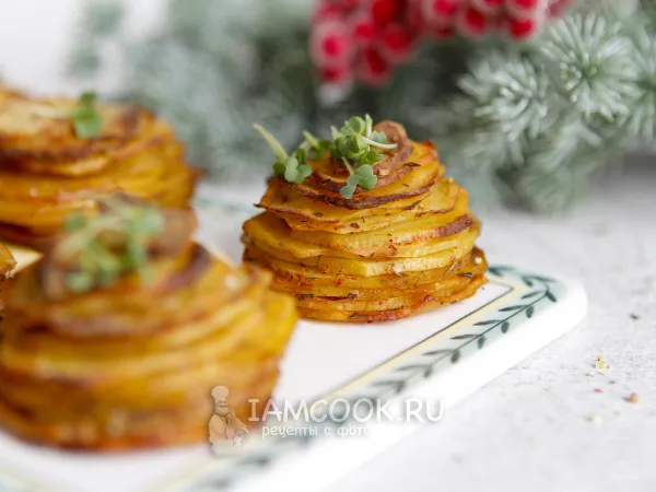 Фото готового блюда: Картофельные стопки для гарнира на Новый год