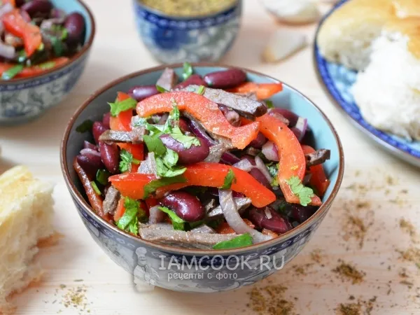 Фото блюда: Салат «Тбилиси» с говяжьим сердцем