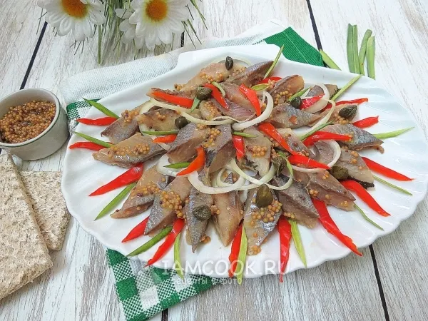 Фото готового блюда: Сельдь в горчичном соусе