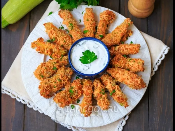 Фото блюда: Кабачки в кляре в духовке