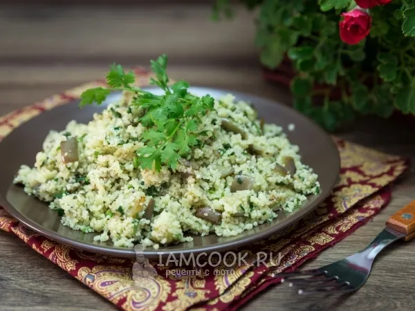 Фото блюда: Теплый салат с кускусом и баклажанами