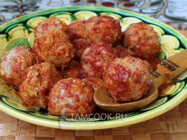 Фото готового блюда: Тефтели в мультиварке, в томатном соусе с розмарином