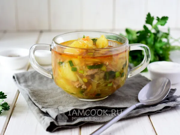 Фото блюда: Щи с фаршем (из свежей капусты)