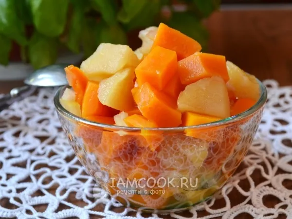 Фото блюда: Десерт из тыквы и яблок