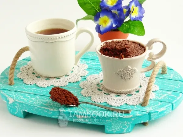 Фото готового блюда: Кекс в микроволновке без яиц