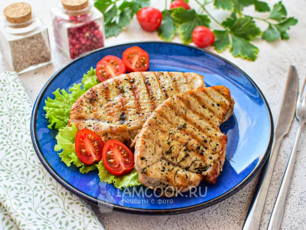 Фото блюда: Стейк из индейки на сковороде-гриль