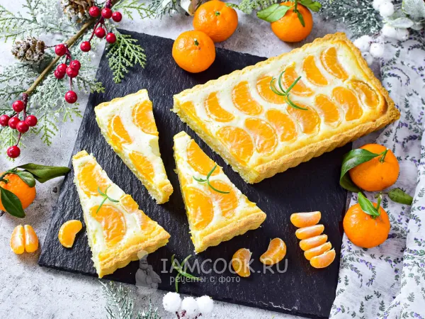 Фото блюда: Творожный пирог с мандаринами