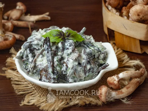 Фото блюда: Опята в сливочном соусе