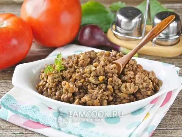 Фото готового блюда: Чечевица с фаршем