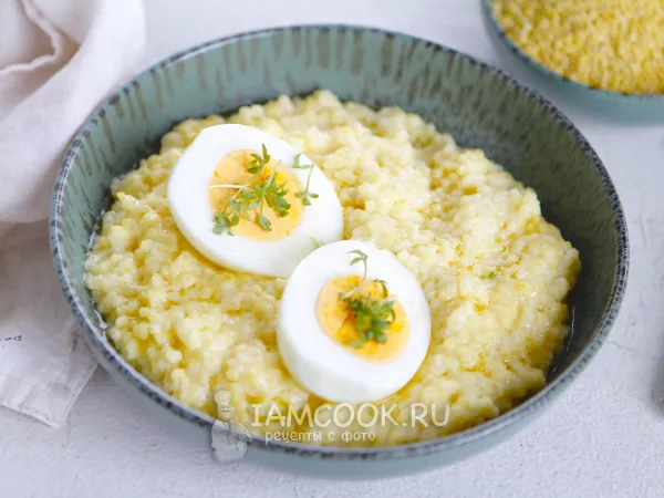 Фото блюда: Пшенная каша с сыром и яйцом