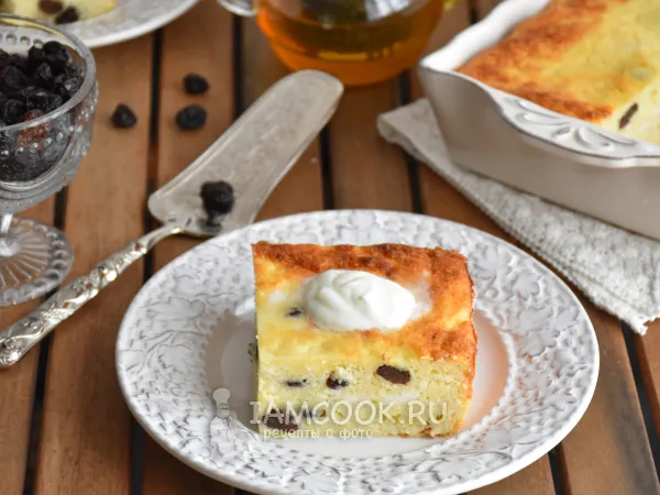 Фото блюда: Творожная запеканка на кефире