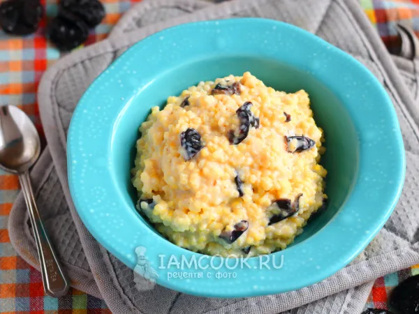 Фото готового блюда: Пшенная каша с черносливом