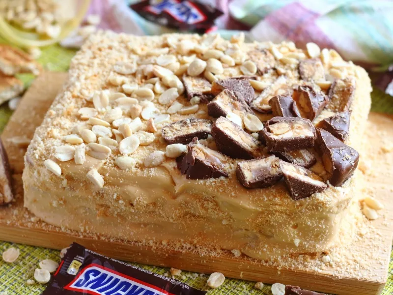 Фото блюда: Торт Сникерс без выпечки