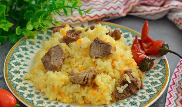 Фото блюда: Плов с отварным мясом