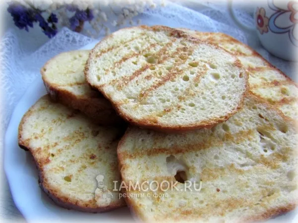 Фото блюда: Гренки из батона с яйцом и молоком