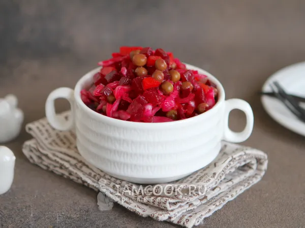 Фото блюда: Винегрет с жареным луком, без картошки